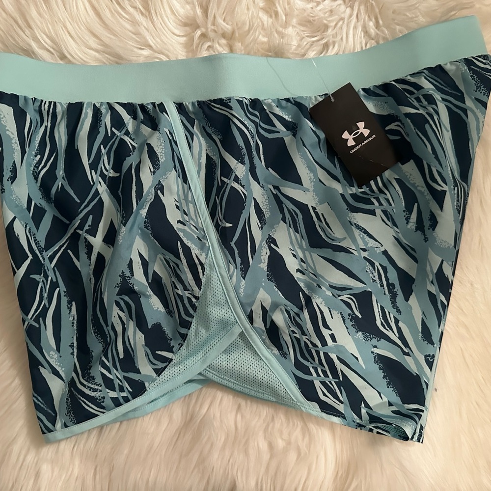 Under Armour Women's XXL Heat Gear Athletic *fly* Runner Shorts - BLUE